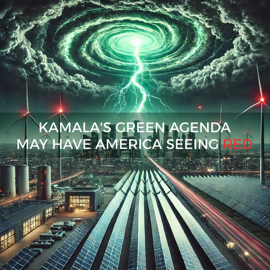 A green energy-powered city threatened by a dark EMP wave, highlighting risks of a green political agenda